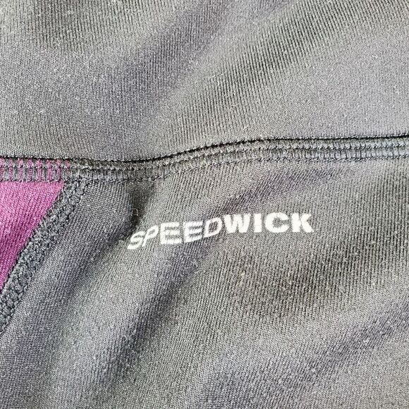 Reebok Leggings Womens Large Black Multicolor Speedwick Activewear Capris - Picture 6 of 7